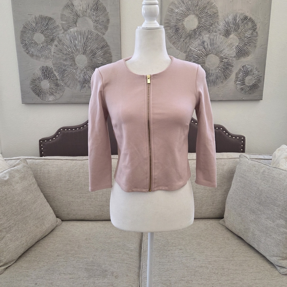 🌹 PHILOSOPHY 🌹 Ponte Zip Pink Front Jacket - (XSP) - Picture 6 of 16